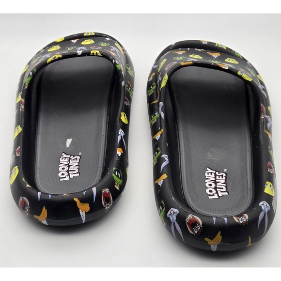 Ground Up Looney Tunes Flip Flops Mens 13 Black Cartoon Character Slide Sandals - Picture 5 of 10